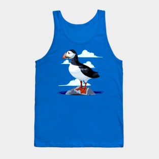 Puffin Cute Atlantic Seabird standing on a rock Tank Top